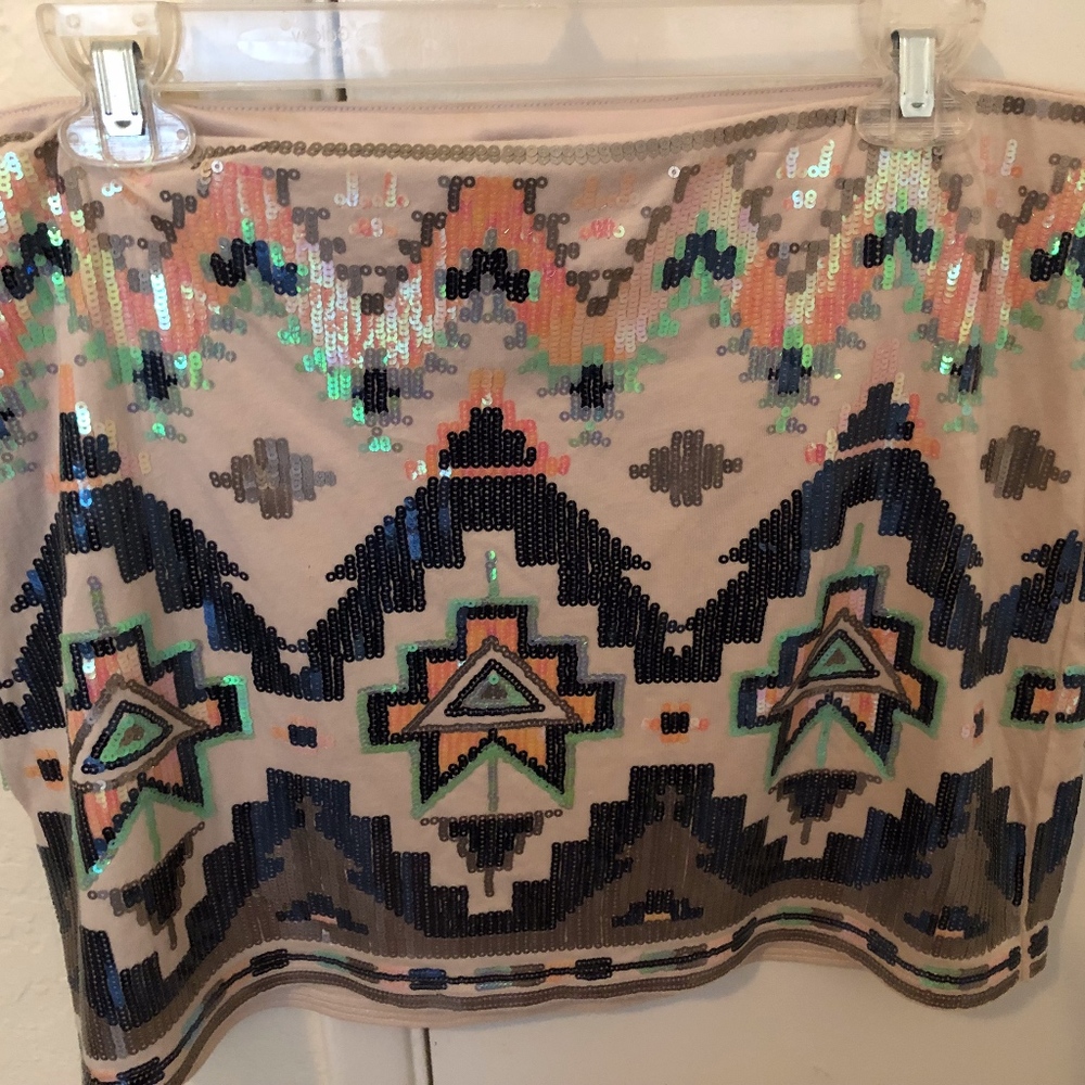 Express Sequin Mini Skirt